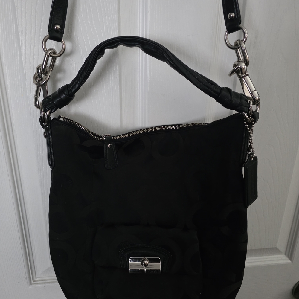 Coach Kristin Op Art Sateen Hobo Bag.